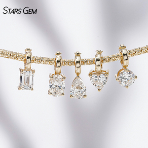 StarsGem Joyería Fina, Colgante de Diamante de Laboratorio con Forma Elegante en Oro Sólido de 10K, Cierre Universal para Collar y Pulsera, Encantador - Product Image 4