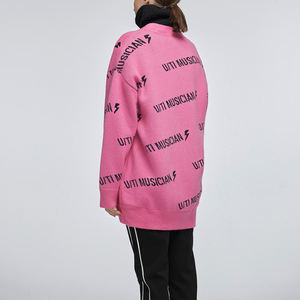 <span class=keywords><strong>Cardigan</strong></span> maglione oversize a maniche lunghe lavorato a maglia con logo personalizzato da <span class=keywords><strong>donna</strong></span> - Product Image 5