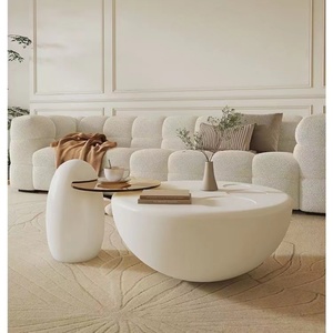 Table basse ronde haut de gamme double, moderne, luxe, en acier inoxydable, laiton, rotative, noire et dorée - Product Image 1