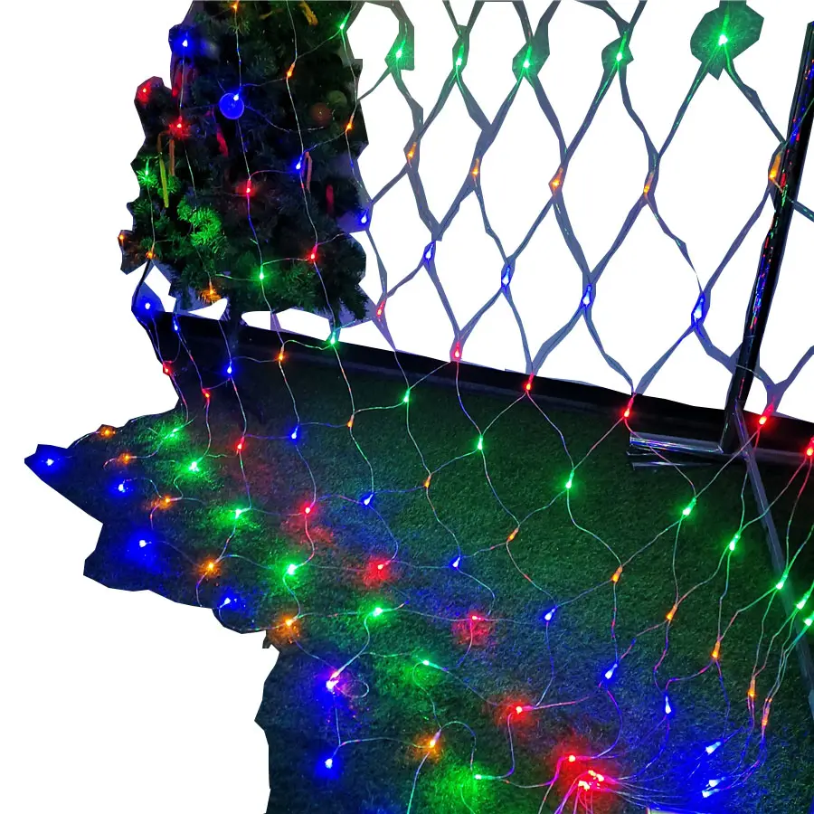 2M * 2M Hot-selling Outdoor Waterproof LED Net Light Christmas Color Fairy Light String 144L Customizable Color Size