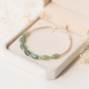 925 argent Sterling vert <span class=keywords><strong>Jade</strong></span> <span class=keywords><strong>Bracelet</strong></span> naturel ovale perle pierre précieuse Rhodium classique pour la fête de mariage cadeau d'anniversaire pour les femmes - Product Image 5