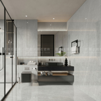 Dalle en porcelaine effet marbre gris poli brillant, aspect moderne et luxueux, épaisseur 10 mm, 600x1200, carrelage fritté pour décoration murale et sol de salle de bain