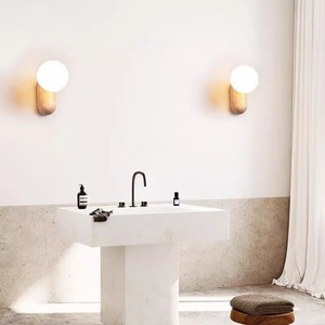 Lámpara de Pared Minimalista de Travertino Crema, Aplique de Cabecera, Iluminación Retro para Escaleras - Product Image 2