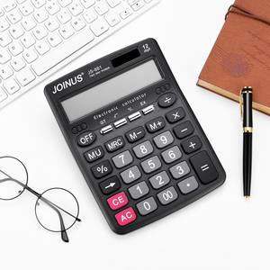 Calculadora Electrónica Joinus Js-881 de 12 Dígitos, Alimentada por Energía Solar, Tipo Financiero para Oficina, Color Negro - Product Image 3