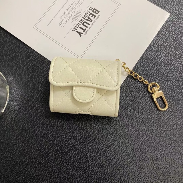 PU Leather Rectangle Universal Size Headphone Bag Keychain for Apple AirPods Pro Pro Luxury Style Case Soft Purely Handmade