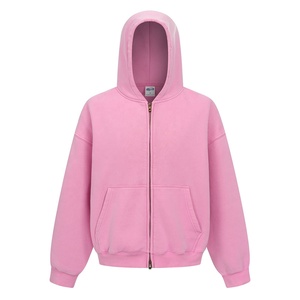 เสื้อฮู้ดซิปแบบสั้นทรงบ็อกซี่ พิมพ์ลายแว็กซ์ ผลิตตามสั่ง ขายส่ง ODM OEM - Product Image 1