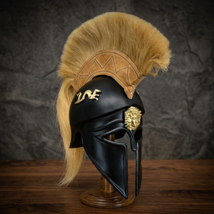 Casco Corintio Negro, Armadura Griega, Casco Medieval para Reenactment - Product Image 3