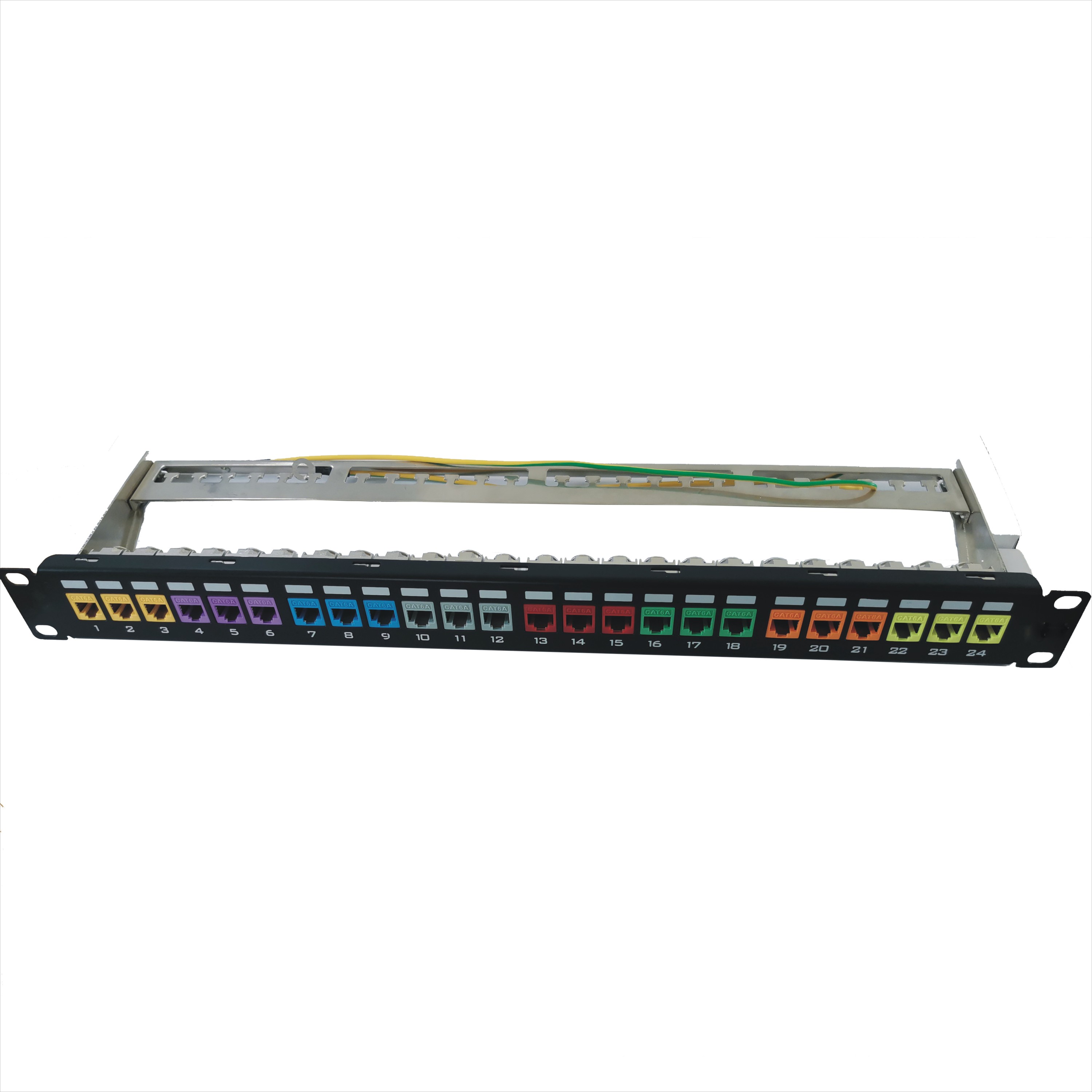 Лучшие продажи пустой экранированный 24-портовая патч-панель для FTP cat6a keystone jack