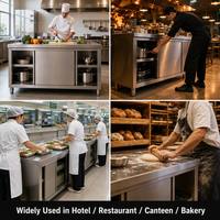 Table de travail sur mesure en acier inoxydable 304 OEM |   Armoire verrouillable avec pieds réglables |   Plan de travail de cuisine professionnelle pour restaurant et boulangerie