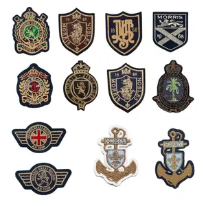 Factory Customized Embroidery Processing Imperial Shield JK Uniform Badge Clothing Decoration Patch Adhesive Soccer Patches