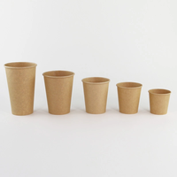 Gobelets en papier personnalisés écologiques à paroi simple isolés 4oz-22oz, manchons en papier recyclable, couvercles jetables pour café chaud