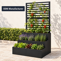 Fabricant chinois OEM de jardinières métalliques avec treillis, résistantes aux intempéries, hautes, surélevées, avec écran d'intimité