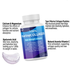 Kapsul peptida kolagen laut organik terbaik suplemen dewasa untuk kesehatan sendi rambut kulit dalam pil Tablet bentuk dosis - Product Image 3