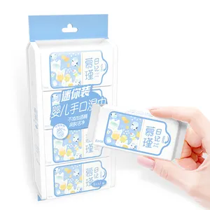 Mini Wet Wipes Gift Itens 8pcs White Color Dry Wipes Descartável Baby Cleaning Wet Wipes no saco