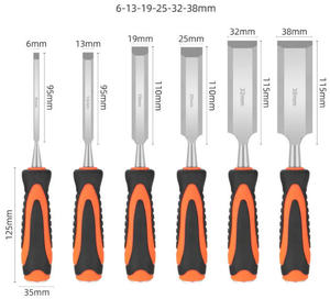 Juego de 10 piezas de cinceles de madera anti-golpes de cabeza plana, cinceles profesionales de madera de punta plana - Product Image 2