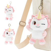 Porte-clés en peluche promotionnel, pendentif mascotte en peluche personnalisé 13 cm, nouveau design, licorne rose, pendentif de sac, porte-clés de voiture