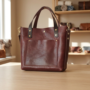 BS INTERNATIONAL Australian Style 100% Genuine Leather Women's Clutch <b>Handbag</b> Dual <b>Handles</b> Cross-Body Strap Zipper Closure - Product Image 3