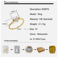 Bagues de fiançailles simples en moissanite en forme de cœur, or jaune véritable 14 carats, sertissage à griffes, taille personnalisée, bijoux fins