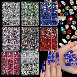 12 Grilles de <span class=keywords><strong>Strass</strong></span> pour Ongles de Luxe Multicolores Mélangés, <span class=keywords><strong>Strass</strong></span> Super Scintillants à Dos Plat pour Nail Art - Product Image 5