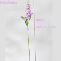 Printemps Couleur Violet Réaliste À La Main Soie Fleurs Artificielles 29.53 pouces Faux Floral Mariage Décor À La Maison Matériaux