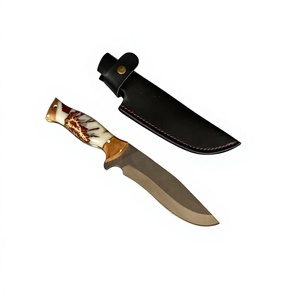 Couteau de chasse artisanal Ahmad en acier D2, lame droite à pointe tombante de 9 pouces, manche en résine de qualité industrielle - Product Image 4