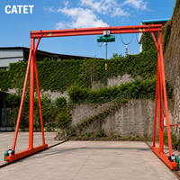Grue portique monopoutre portable sans rail de 2 tonnes, équipement de levage léger pour usage intérieur et extérieur