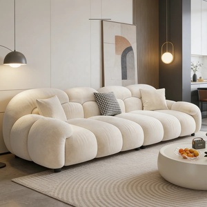 Sofá Modular Curvo Moderno en Color Crema, Tapizado de Lujo para Sala de Estar, Villa, <span class=keywords><strong>Hotel</strong></span>, Apartamento, Hogar Acogedor - Product Image 2