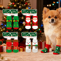 Furrivo Kerst Cartoon Huisdierensokken Antislip Anti-val Anti-vuil Schattig Hond Kat Polyester Spandex Alle seizoenen Grensoverschrijdend