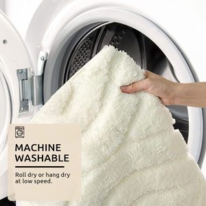 Tappetini da <span class=keywords><strong>Bagno</strong></span> Bianchi Lavabili in Lavatrice Skymoving, <span class=keywords><strong>Tappeto</strong></span> Boho in Microfibra Antiscivolo, Morbido <span class=keywords><strong>Tappeto</strong></span> Geometrico di Lusso per <span class=keywords><strong>Bagno</strong></span> - Product Image 6