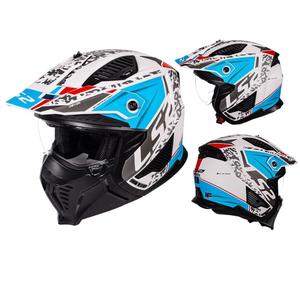 Casque de moto modulaire LS2 OF606 certifié ECE, style rétro Street Fighter, double visière, rallye, tout-terrain, intégral pour hommes et femmes - Product Image 5