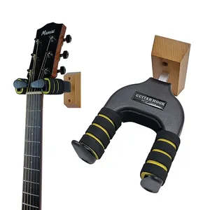 Деревянная гитара, настенная вешалка, автоматический замок и регулируемый держатель для гитары для электрических и классических гитар