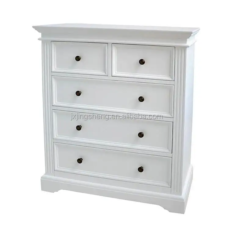 Home furniture high quality wooden modern white painted large chest of drawers