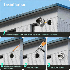 YOD Grille d'aération de sécheuse à ouverture automatique en acier inoxydable/aluminium, 4 pouces, fixation murale, résistante aux intempéries, pour entrepôt et applications industrielles - Product Image 3