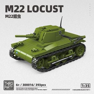 Bloques de Construcción Quanguan 300016 Tanque M22 Locust del Ejército de EE. UU. - Juguete Educativo Militar de la Segunda Guerra Mundial para Niños y Pieza de Exhibición - Product Image 3