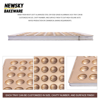 35-Fach Kugelförmige Kuchenform aus Aluminium Antihaftbeschichtet Gewerblich für Donut & Dampfkuchen Backen 400 * 600 * 35mm