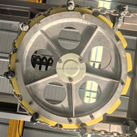 Roue d'angle de convoyeur à chaîne aérien pour l'abattage de volaille Zunyan 485 mm 6 pouces pas Z10 avec arbre en acier inoxydable complet