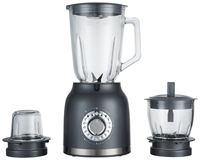 Nieuwe Design 1000W 1,5L Glazen Kan 3-in-1 4 Messen 3-Snelheden Roestvrijstalen Mes Multifunctionele Tafelblender voor Huishoudelijk Gebruik en Hotels