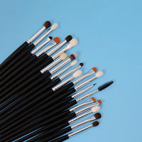 Ensemble de 20 pinceaux de maquillage pour les yeux, pinceau pour les yeux, pinceau pour les cils avec manche en bois, pinceau personnalisé pour les cils