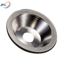 Meule diamantée en forme de coupe, taille personnalisée, pour meuleuse à outils, électro-plaquée, pour aluminium/acier, vente en gros en Chine, Jin