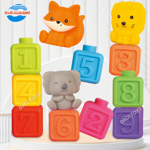 大地OEM/ODM可爱动物9PCS乙烯基堆叠玩具积木套装软堆叠玩具 - Product Image 5