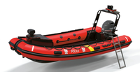 Perahu Karet Semi-Rigid RIB Pesanan Pabrik dengan Desain Stabil, 4 Ruang Udara & Kapasitas 8 Orang untuk Perairan Laut
