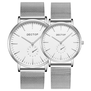 Precio de un par de estilo coreano de la tendencia de los hombres de las mujeres reloj delgada Simple de cuarzo con correa de reloj de pareja - Product Image 5