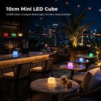COOLQING Lampe d'ambiance LED cube portable RGB IP65 avec télécommande, pour intérieur/extérieur, chambre à coucher, décorations, veilleuse, stock USA