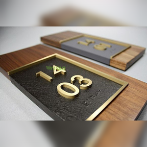 YIYAO-Placa de acrílico personalizable para apartamento, señal de placa de puerta con nombre braille para oficina y casa, para negocios - Product Image 2