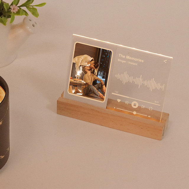 Light up Mini Picture Frame for Instax Mini Instant Camera and 3 Inches Film Photo, Night Light Photo Frame