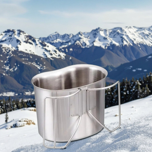 Set di Pentole da Campeggio in Acciaio Inox a Due Pezzi per Fornello da Esterno, Tazza per Escursionismo e Cucina in Campeggio - Product Image 2