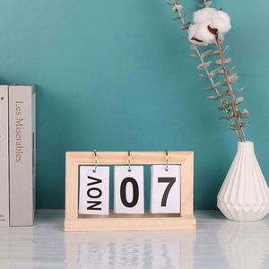 Calendario Perpetuo de Madera con Indicador de Mes/Fecha, Organizador de Escritorio, Planificador Diario, Decoración para Oficina y Hogar, Accesorios de Fotografía - Product Image 2