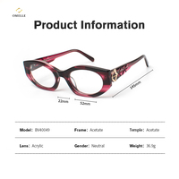 Articles promotionnels personnalisés acétate épais Style français pleine jante durable Anti-lumière bleue lunettes oeil de chat mode pour les femmes