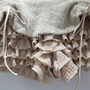 Shorts pour femmes Viviblook Z0120PT, nouveaux shorts décontractés en peluche avec bord festonné, dentelle patchwork, cordon de serrage, taille élastique, lacets - Product Image 6