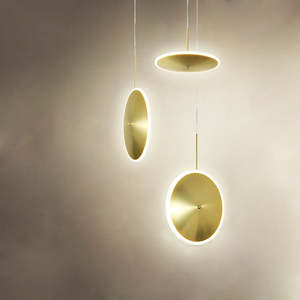 Offre Spéciale UFO forme éclairage fond moderne métal cooper doré suspension pour îlot de cuisine - Product Image 1